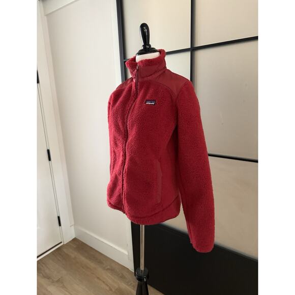 Patagonia Full Zip Jacket Women’s Size Medium Deep Pile Retro Fleece Red Y2K 00s - Picture 5 of 10